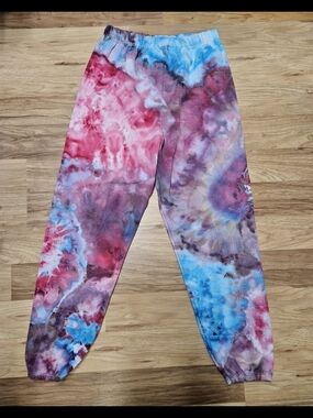 🪐 1-of-1 COSMIC NEBULA ICE DYED JOGGERS 🪐Stunning, high-contrast custom ice dy
